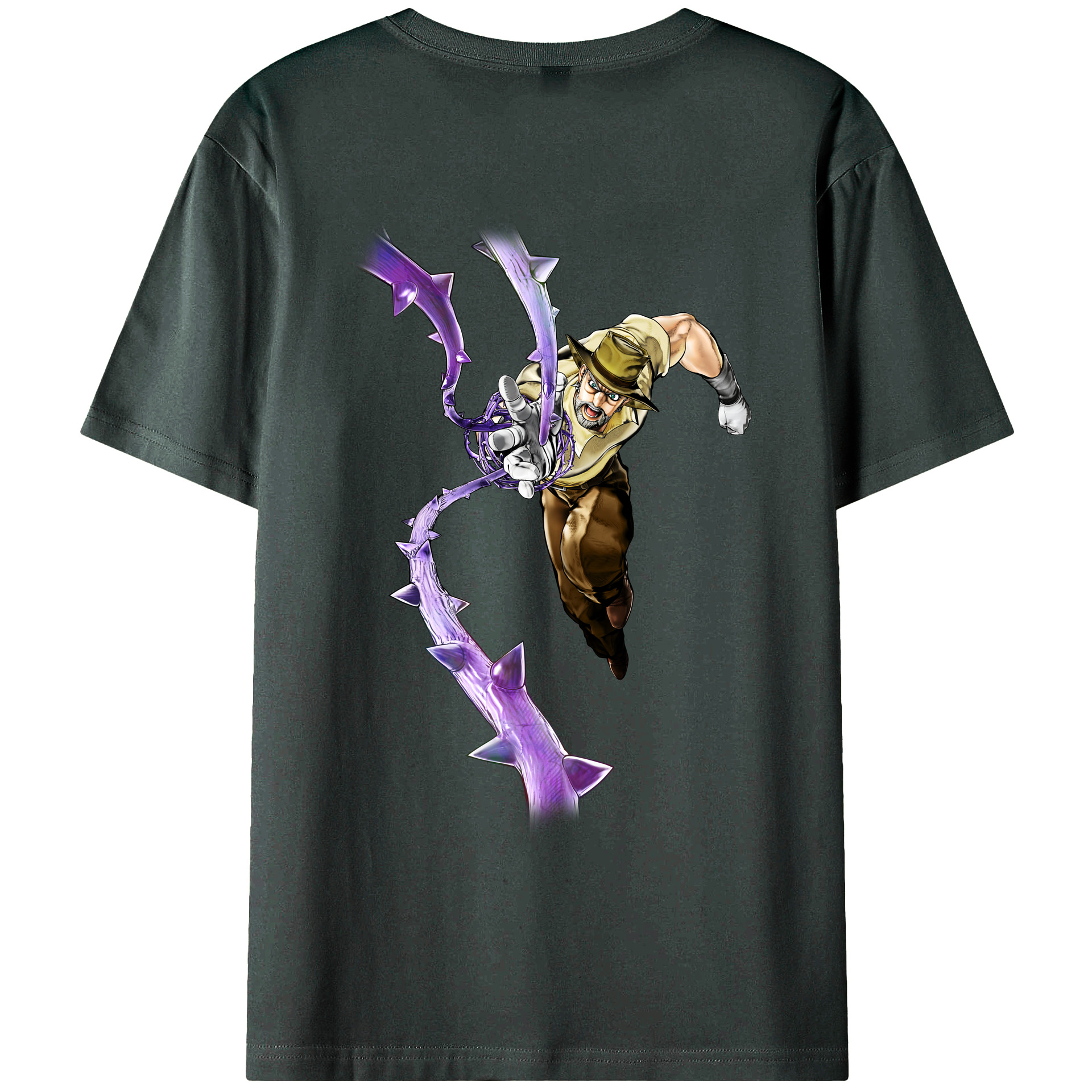 （画像用） ジョジョの奇妙な冒険 ジョセフ?ジョースター JoJo's Bizarre Adventure Joseph Joestar 綿100％ メンズ半袖Tシャツ（バックプリント） 通気性